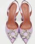Amina Muaddi Pre-owned Leather heels Purple Dames - Thumbnail 3