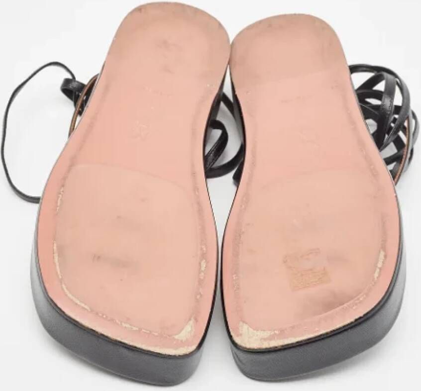 Amina Muaddi Pre-owned Leather sandals Black Dames