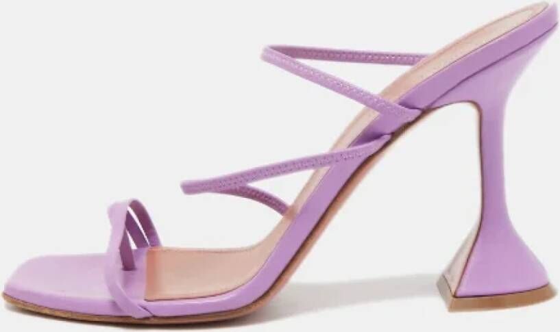 Amina Muaddi Pre-owned Leather sandals Purple Dames