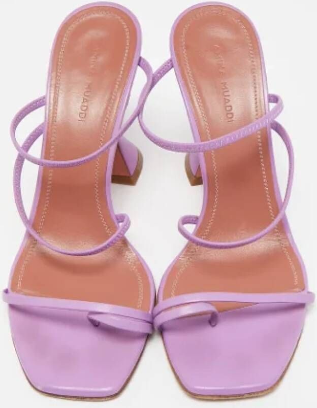 Amina Muaddi Pre-owned Leather sandals Purple Dames