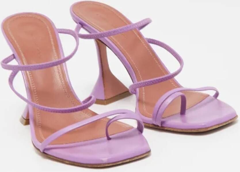 Amina Muaddi Pre-owned Leather sandals Purple Dames