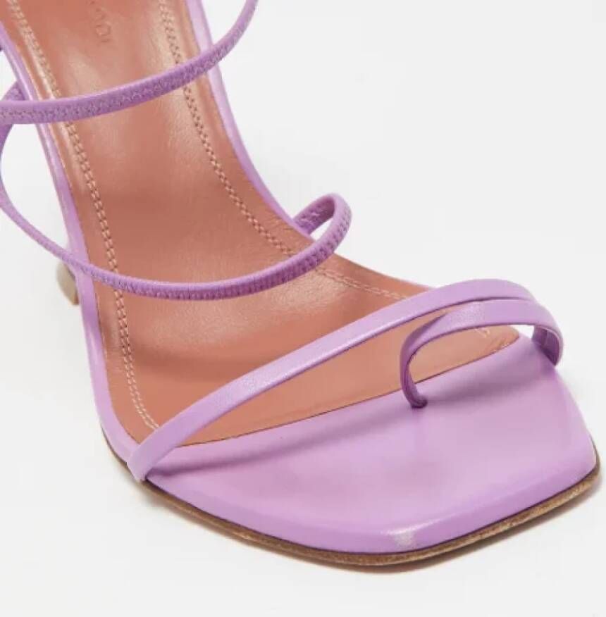 Amina Muaddi Pre-owned Leather sandals Purple Dames