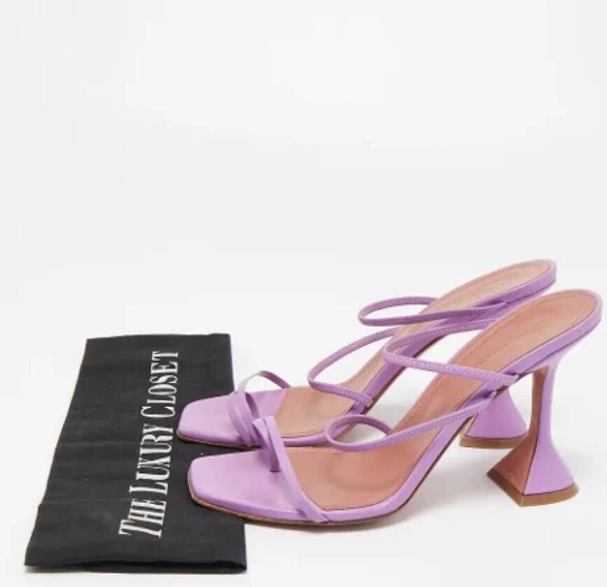 Amina Muaddi Pre-owned Leather sandals Purple Dames