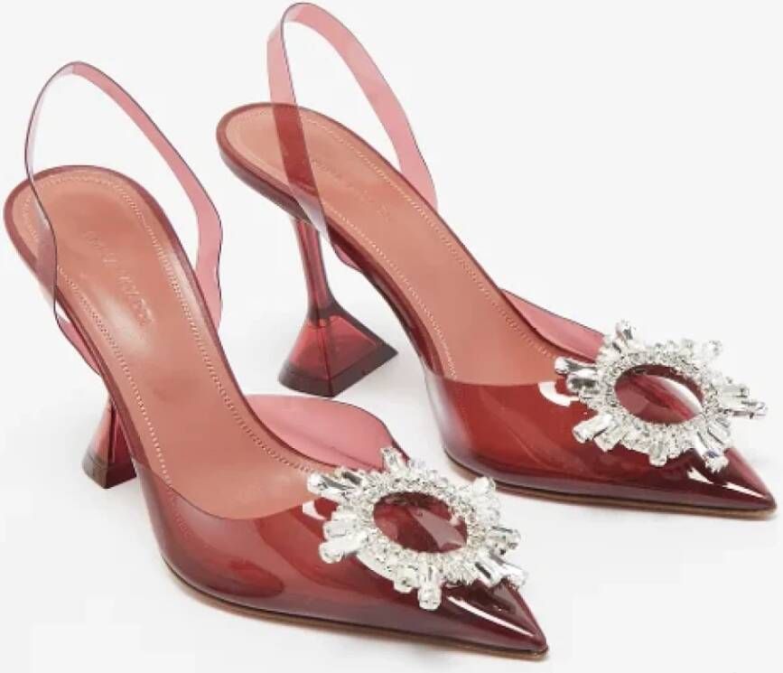Amina Muaddi Pre-owned Plastic heels Red Dames