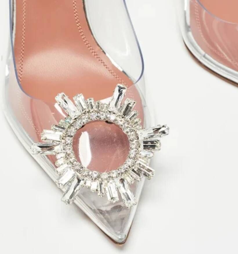 Amina Muaddi Pre-owned Plastic heels White Dames