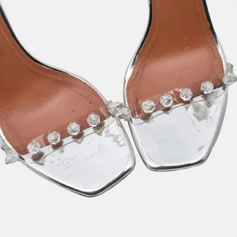 Amina Muaddi Pre-owned Plastic sandals Gray Dames