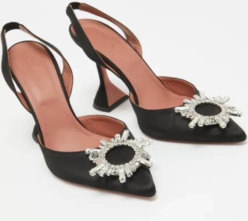 Amina Muaddi Pre-owned Satin heels Black Dames