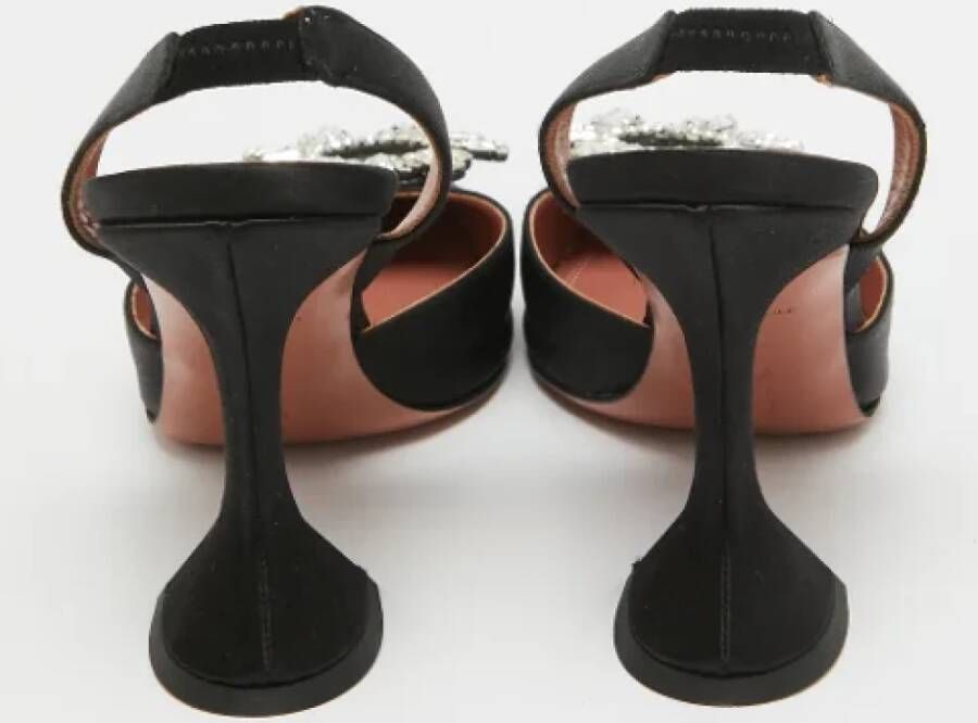 Amina Muaddi Pre-owned Satin heels Black Dames