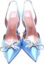 Amina Muaddi Pre-owned Satin heels Blue Dames - Thumbnail 2
