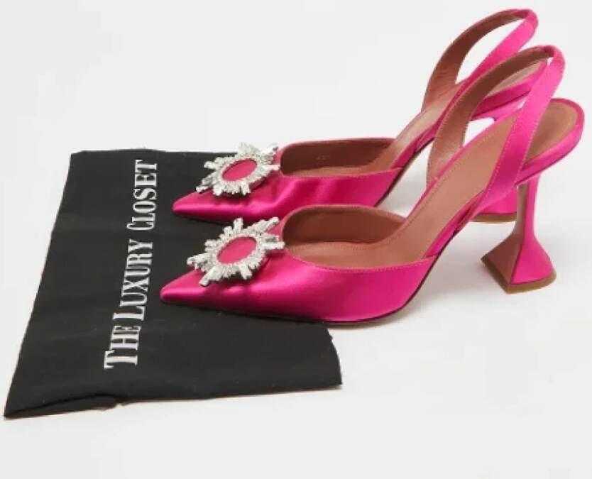 Amina Muaddi Pre-owned Satin heels Pink Dames