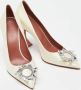 Amina Muaddi Pre-owned Satin heels White Dames - Thumbnail 4