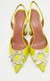 Amina Muaddi Pre-owned Satin heels Yellow Dames - Thumbnail 3