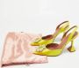 Amina Muaddi Pre-owned Satin heels Yellow Dames - Thumbnail 9