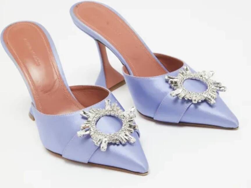 Amina Muaddi Pre-owned Satin sandals Purple Dames