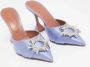 Amina Muaddi Pre-owned Satin sandals Purple Dames - Thumbnail 4