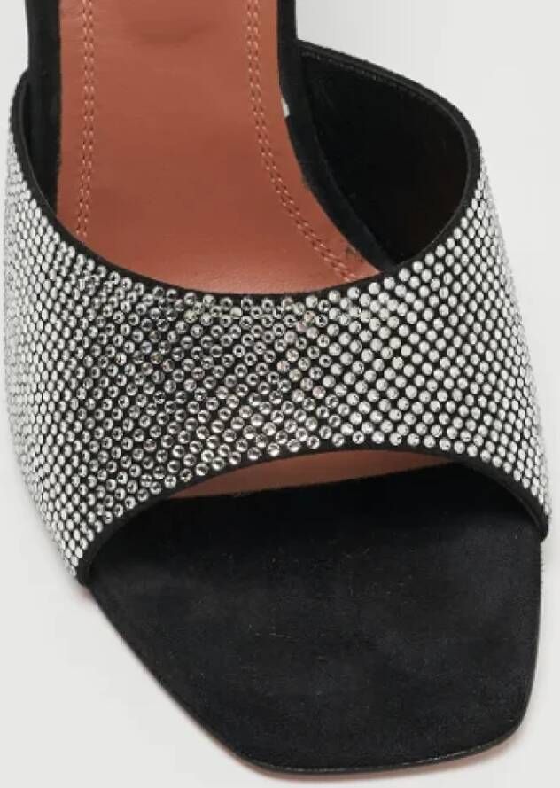 Amina Muaddi Pre-owned Suede sandals Black Dames