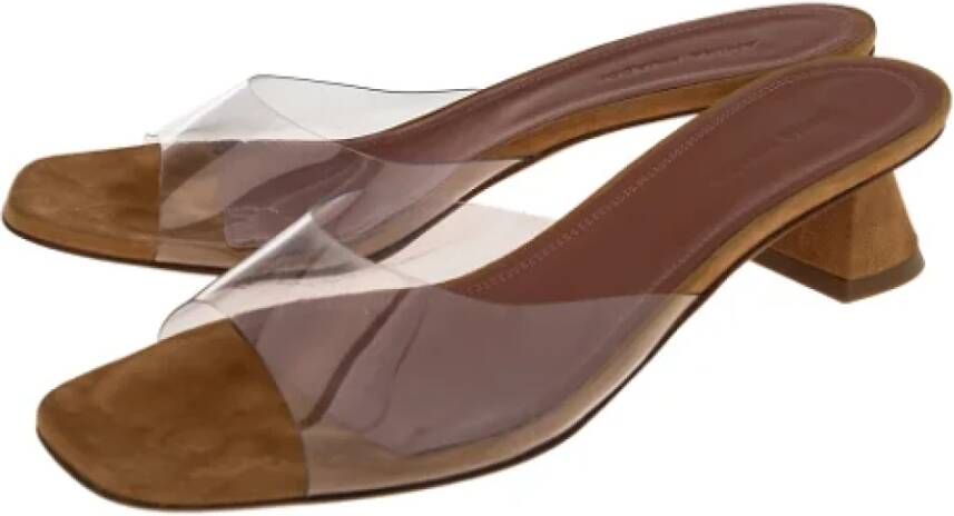 Amina Muaddi Pre-owned Suede sandals Brown Dames