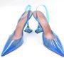 Amina Muaddi Pre-owned Vinyl heels Blue Dames - Thumbnail 3