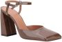 Amina Muaddi Pumps met sculpturale hak en enkelband Brown Dames - Thumbnail 2