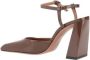 Amina Muaddi Pumps met sculpturale hak en enkelband Brown Dames - Thumbnail 3