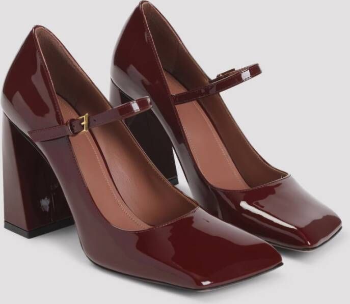Amina Muaddi Rode Lakleren Pumps Verhogen Stijl