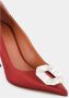 Amina Muaddi Rode Satijnen Camelia Kristal Pumps - Thumbnail 2
