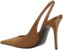 Amina Muaddi Satin Slingback Stiletto Heel Pumps Brown Dames - Thumbnail 2