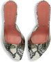 Amina Muaddi Slange Sandalen met Transparante Stiletto Hak - Thumbnail 2