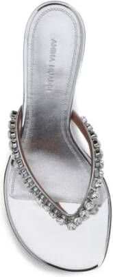 Amina Muaddi Sprankelende Rhinestone Kitten Heel Sandalen