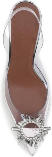 Amina Muaddi Transparante glazen pumps met juweeldetail