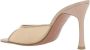 Amina Muaddi Naakt Leren Mesh Pantoffels Elegante Stijl Beige Dames - Thumbnail 10
