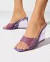 Amina Muaddi Transparante sleehak sandalen Lupita Lilac - Thumbnail 2