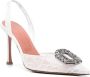 Amina Muaddi Witte Kant Slingback Stiletto's White Dames - Thumbnail 4