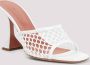 Amina Muaddi Witte Raffia Sandalen met Zandloper Hak White Dames - Thumbnail 4
