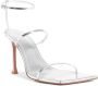 Amina Muaddi Zilveren Leren Sandalen Elegant Ontwerp - Thumbnail 2