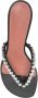Amina Muaddi Zwart en witte sandalen - Thumbnail 2