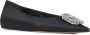 Amina Muaddi Zwarte Kristal Ballerina Schoenen Black Dames - Thumbnail 6