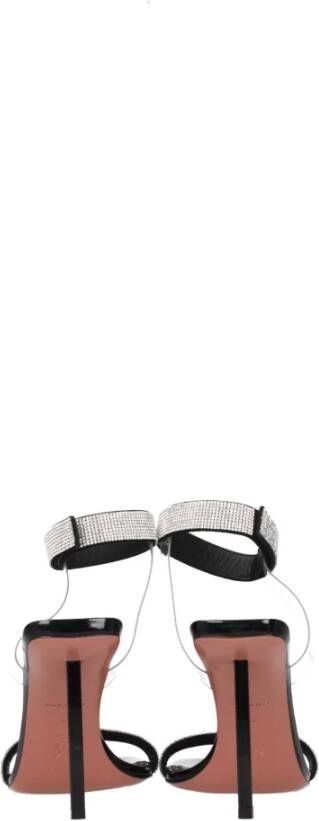 Amina Muaddi Zwarte Kristal Stiletto Hakken Sandalen