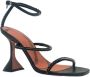 Amina Muaddi Zwarte Leren Sandalen Black Dames - Thumbnail 2