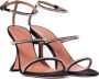 Amina Muaddi Zwarte zijden sandalen met zandloperhak Black Dames - Thumbnail 2