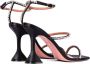 Amina Muaddi Zwarte zijden sandalen met zandloperhak Black Dames - Thumbnail 3