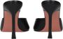Amina Muaddi Zwarte Leren Stiletto Hakken Sandalen - Thumbnail 2
