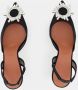 Amina Muaddi Zwarte Mesh Slingback Hakken met Kristallen Gesp - Thumbnail 2