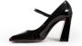 Amina Muaddi Zwarte Patent Mary Jane Blokhak Black Dames - Thumbnail 2