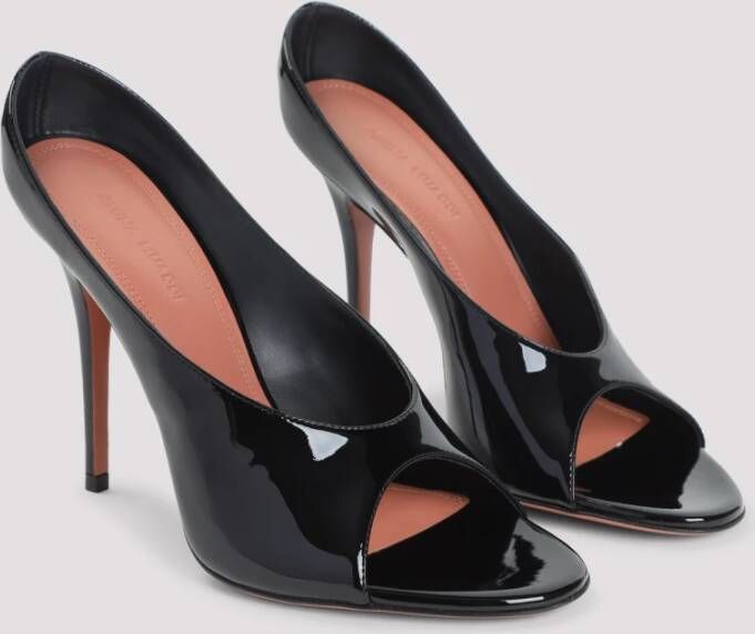 Amina Muaddi Zwarte Patentleren Sandalen Aw25
