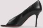 Amina Muaddi Zwarte Peep Toe Nappa Sandalen Black Dames - Thumbnail 5