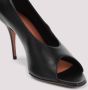 Amina Muaddi Zwarte Peep Toe Nappa Sandalen Black Dames - Thumbnail 7