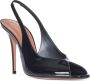 Amina Muaddi Elegante Stiletto Sandalen met Satijnen Afwerking Black Dames - Thumbnail 6