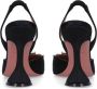Amina Muaddi Slingback Pumps met Geometrische Hak en Strass Versiering Black Dames - Thumbnail 5