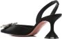 Amina Muaddi Zwarte Satijnen Slingback Hak Pumps - Thumbnail 2